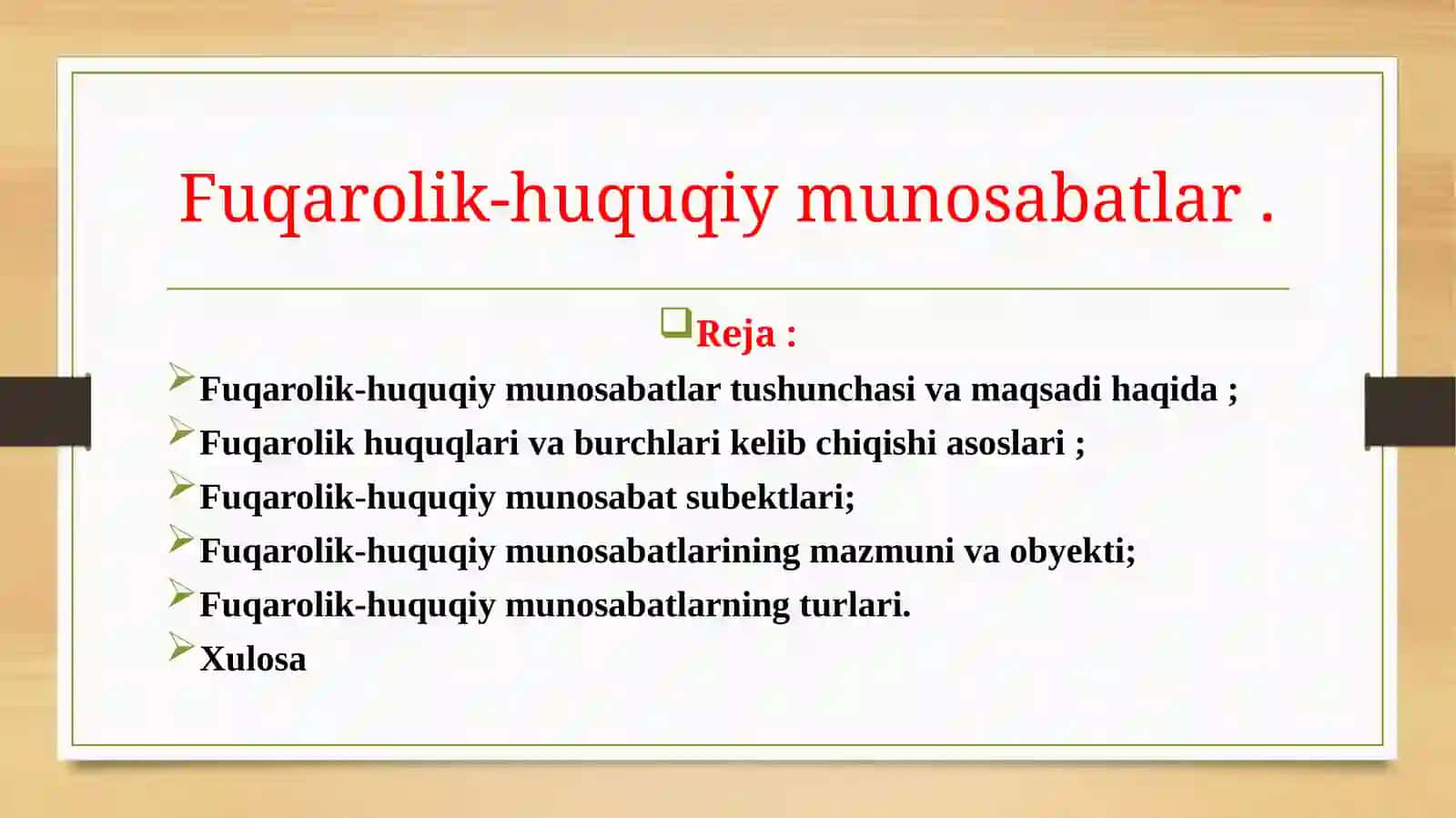 Fuqarolik-huquqi munosabatlar tushunchasi 2