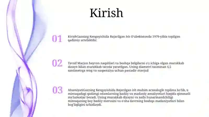 Gazning Kengayishida Bajarilgan Ish 2