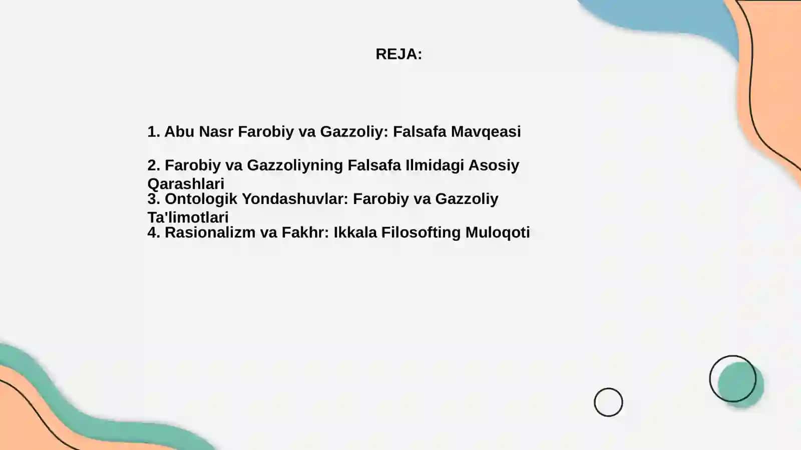 Abu Nasr Farobiy va Gazzoliyning Falsafa Ilmiga oid qarashlarini qiyosiy tahlil etish 2