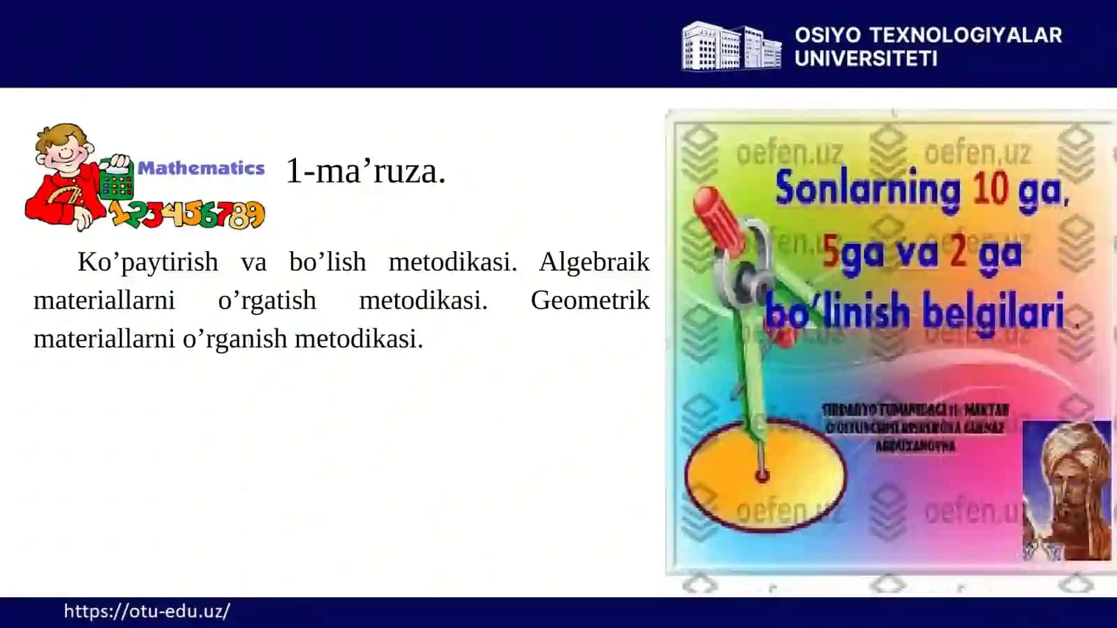 Ko’paytirish va bo’lish metodikasi 2