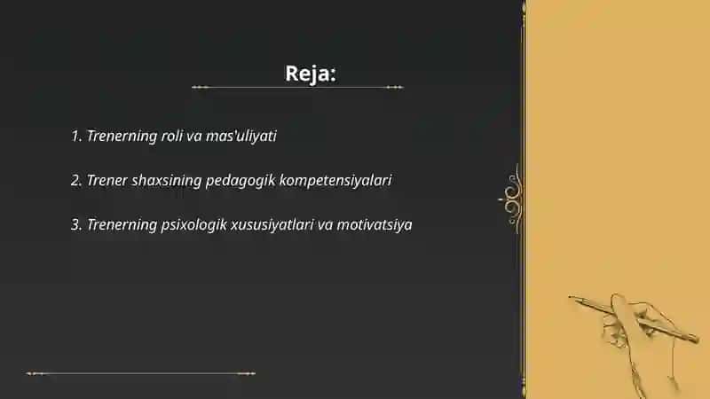Trener shaxsi va klasfikatsiyasi 2