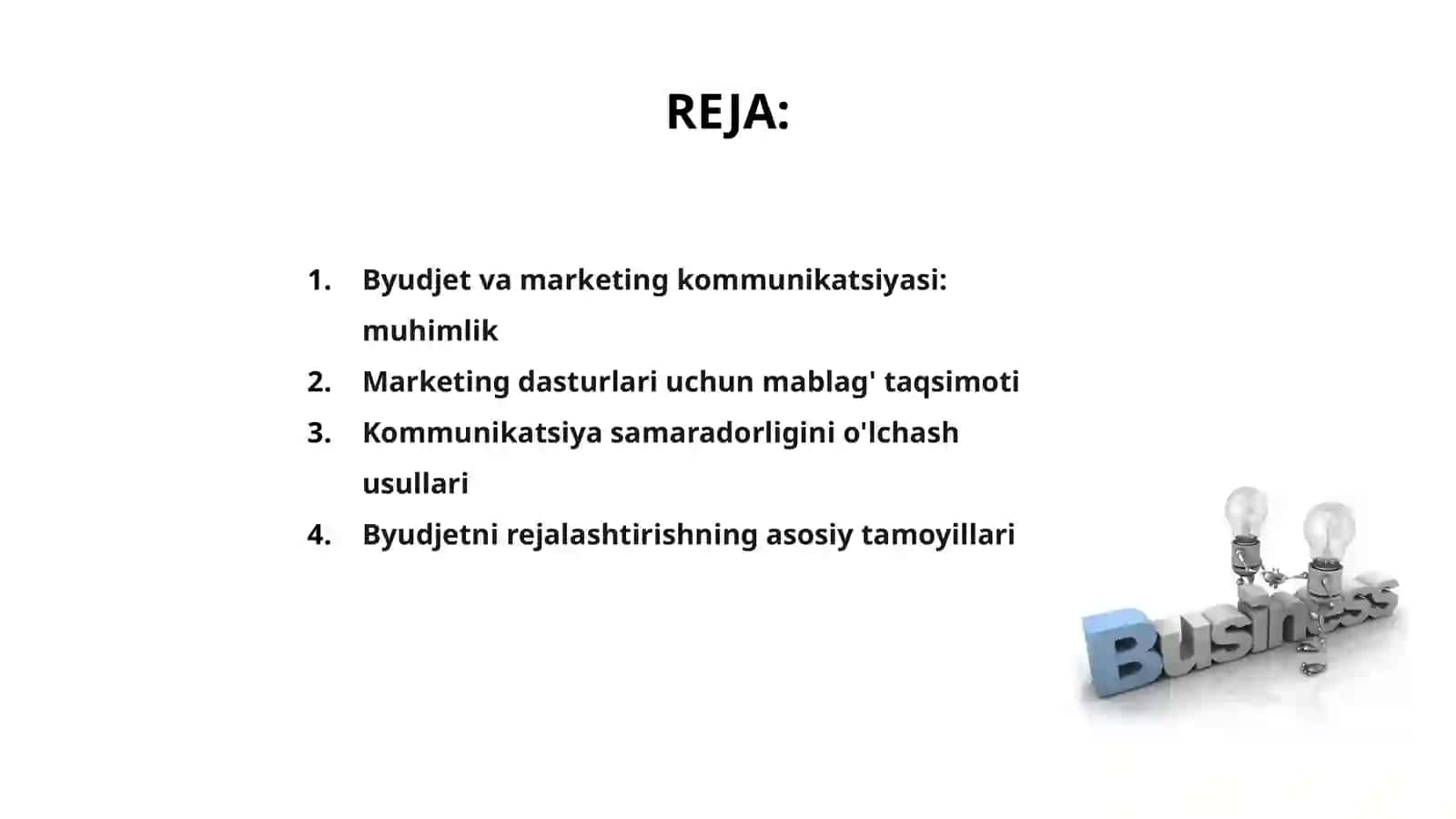 Byudjet va marketing kommunikatsiyasi samaradorligi 2