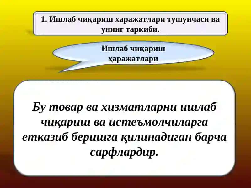 КОРХОНА (ФИРМА) ХАРАЖАТЛАРИ ВА ФОЙДАСИ 2