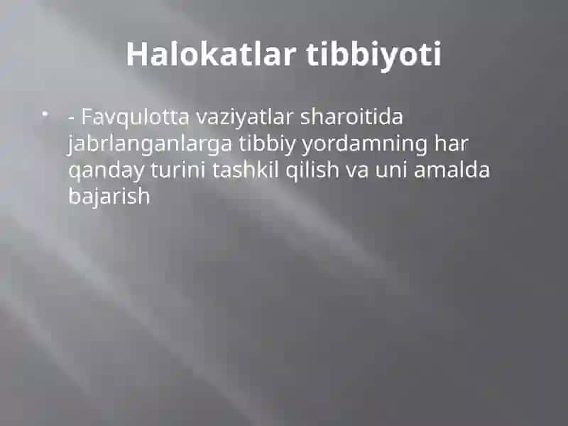 Halokatlar tibbiyoti 2