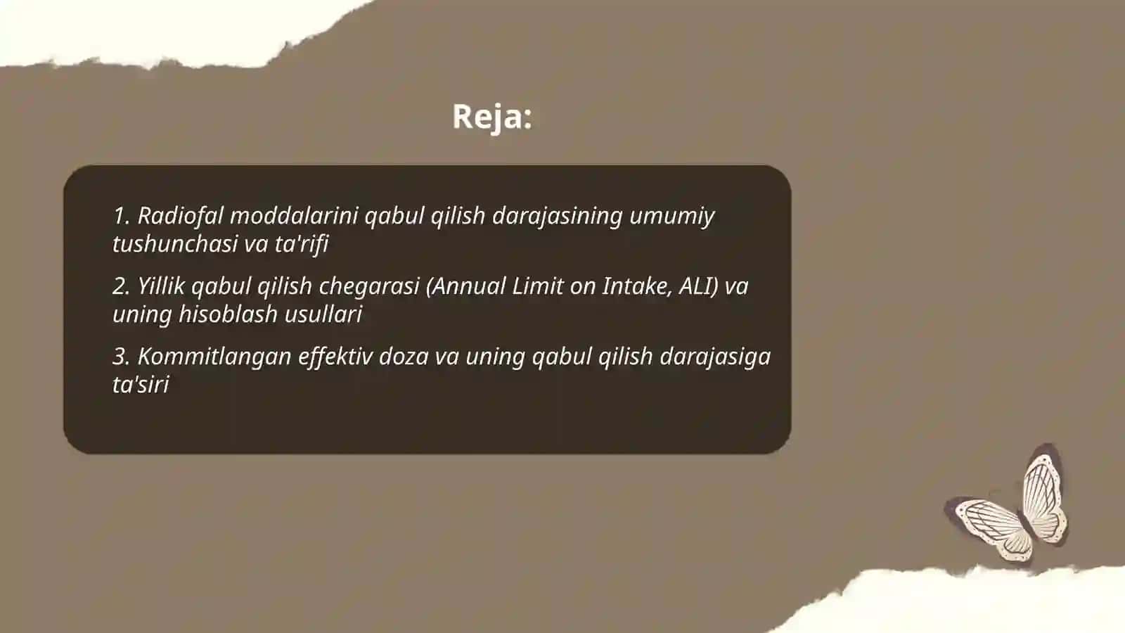 Radiofal moddalarini qabul qilish darajasining me'yori 2