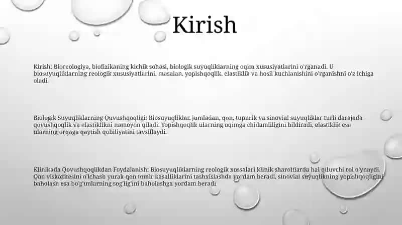 Bioreologiya. Biologik Suyuqliklarning Quvushqoqligi. Klinikada Qovushqoqlikdan Foydalanish 2