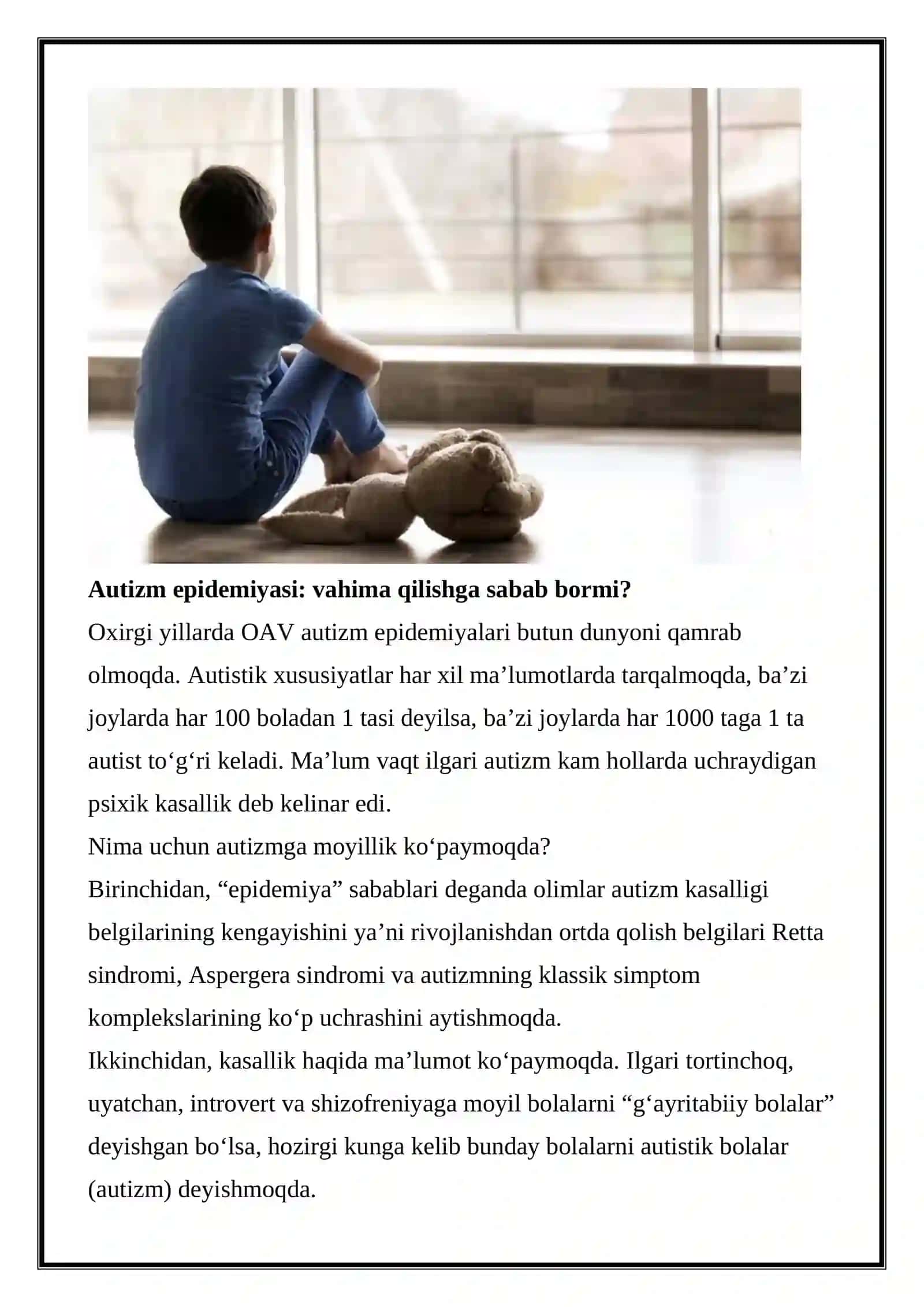 Bolalar autizmi 2