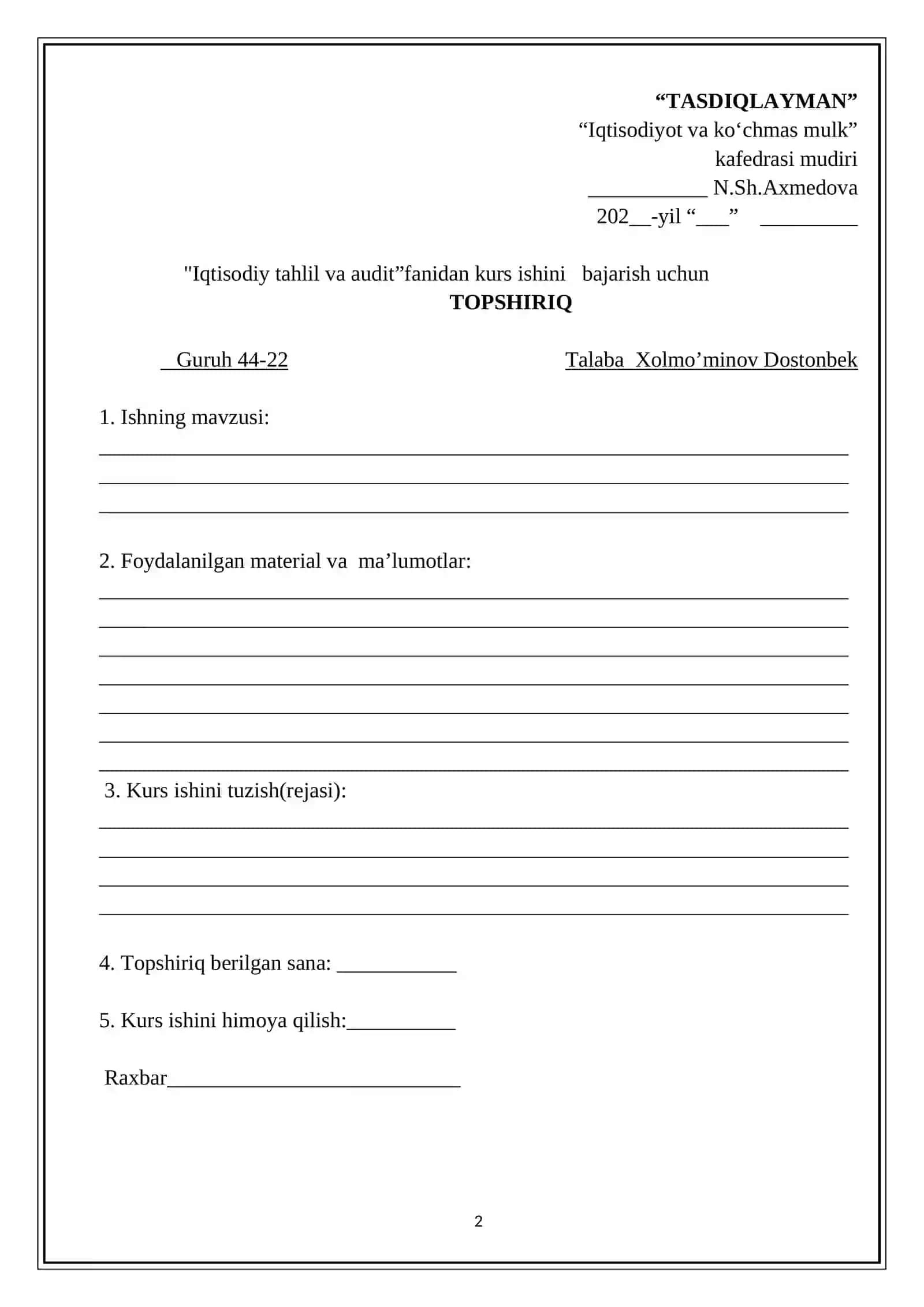 Ishlab chiqarish xarajatlarini taxlil qilish 2