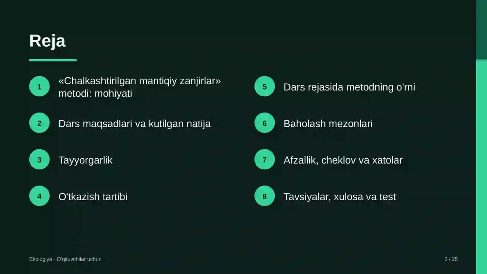 ekologiya darslarida chalkashtirilgan mantiqiy zanjirlar metodidan foydalanish 8908 2