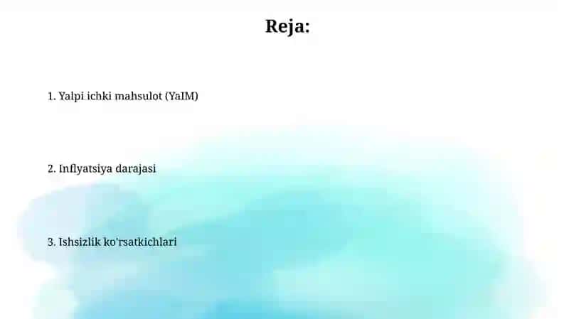 Yalpi ichki mahsulot (YaIM) 2