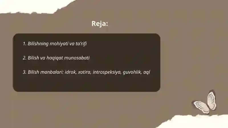 Bilish falsafasi 2