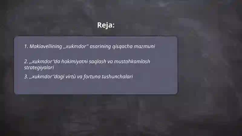 Makiavellining "Xukmdor" asari 2