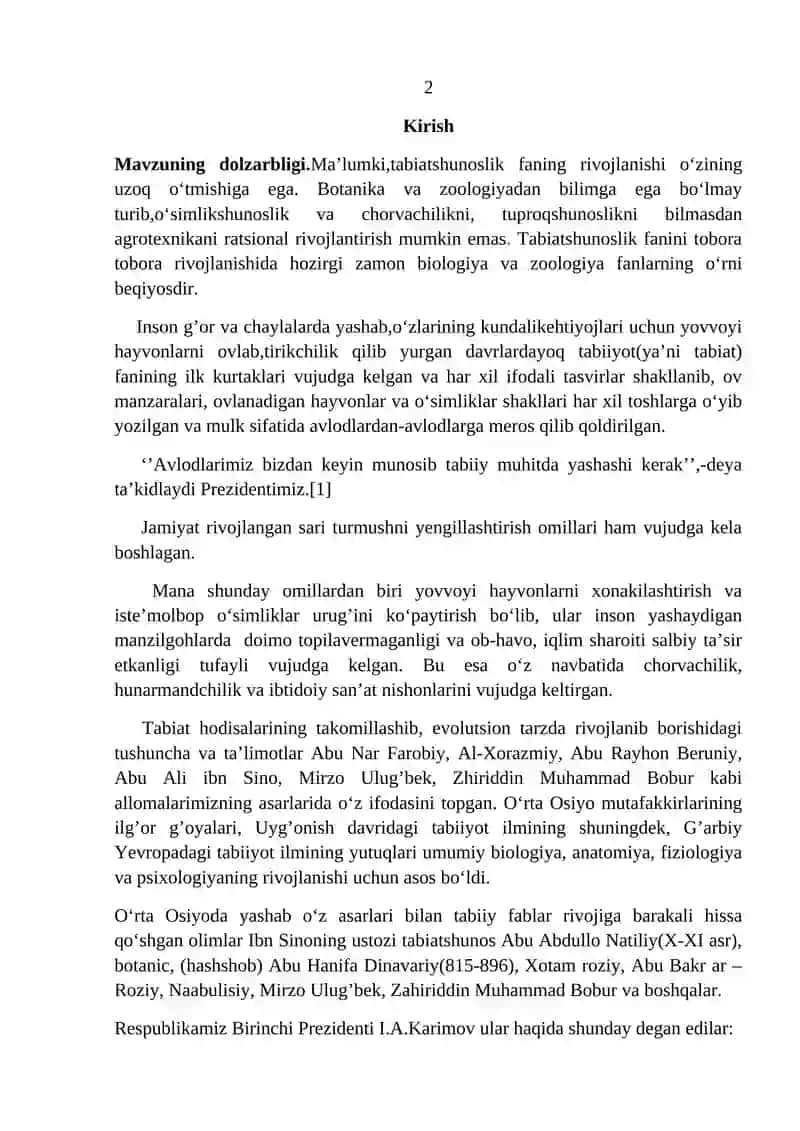 Hayvonot olamining xilma-xilligi, tuzilishi, hayvonlarning xulq-atvori, ko‘payishi, rivojlanishi 2