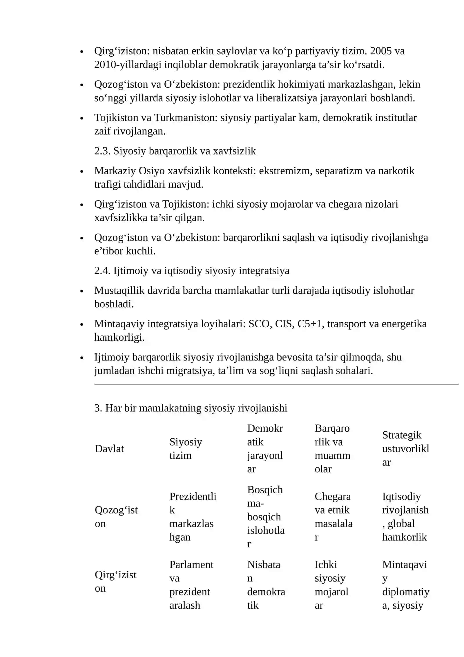 Qo’zimatov Mardonbekning Siyosiy geografiyasi fanidan tayyorlagan mustaqil ishi 2