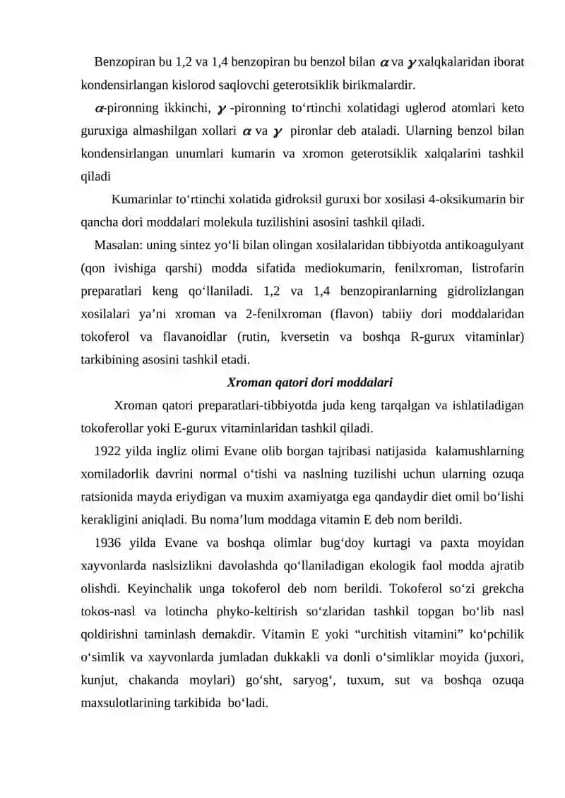 Xromonlar kimyoviy tuzilishi va xususiyatlari 2