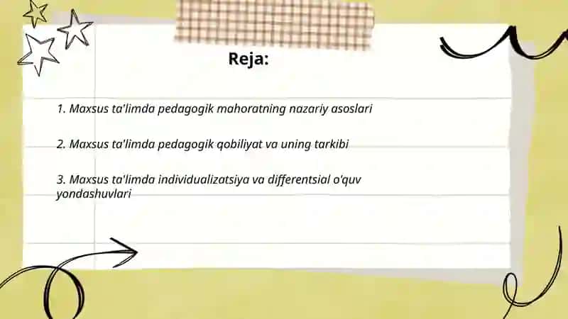 Maxsus ta'limda pedagogik mahoratning nazariy asoslari 2