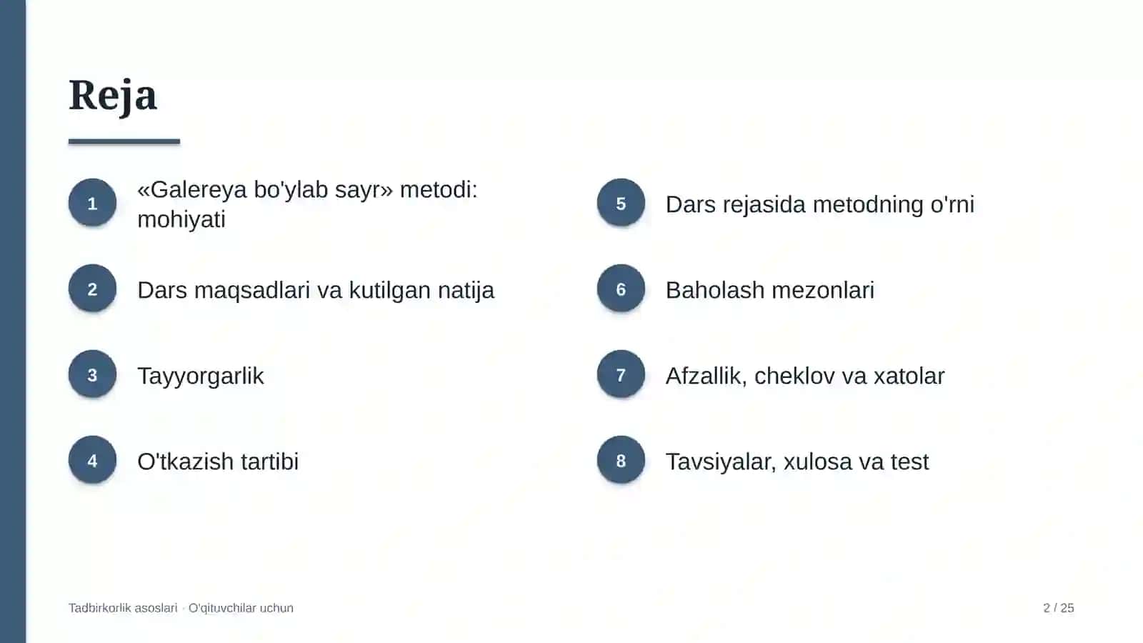 tadbirkorlik asoslari darslarida galereya bo'ylab sayr metodidan foydalanish 4148 2