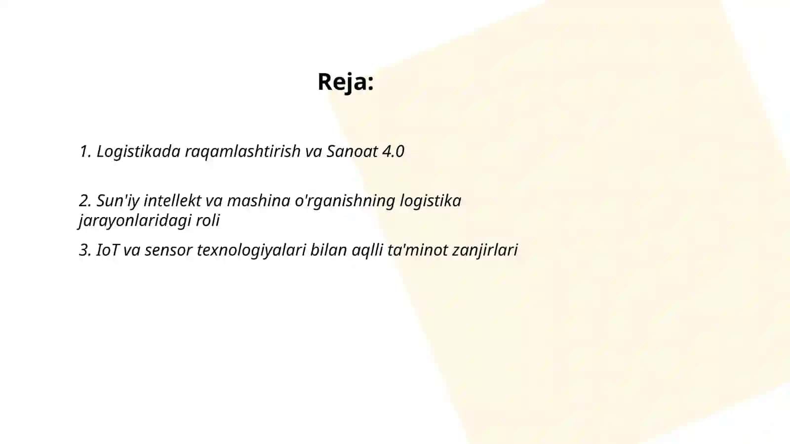 Logistikaning kelajak istiqbollari 2
