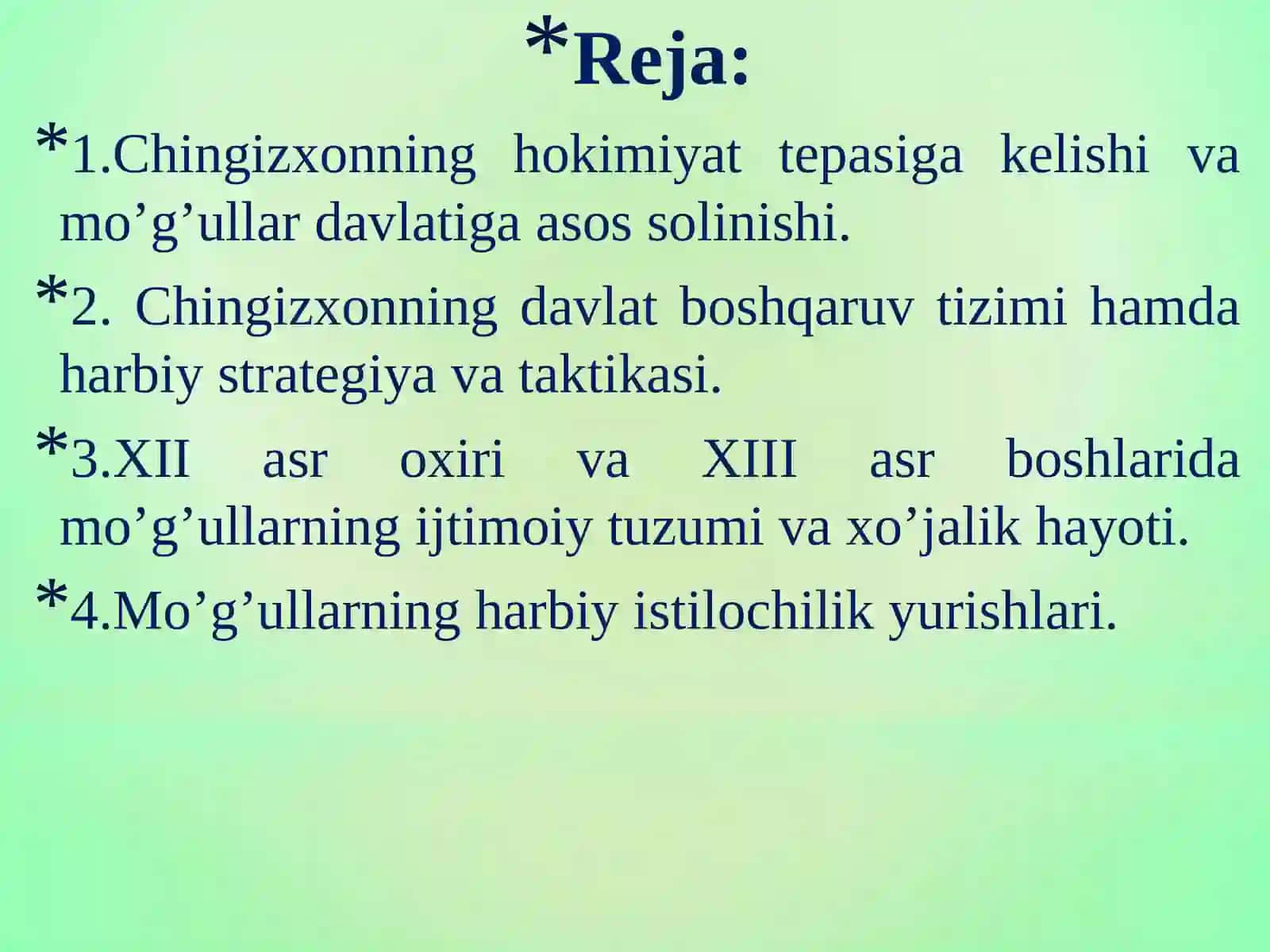 XII-XV asrlarda Mo’g’ullar imperiyasi 2