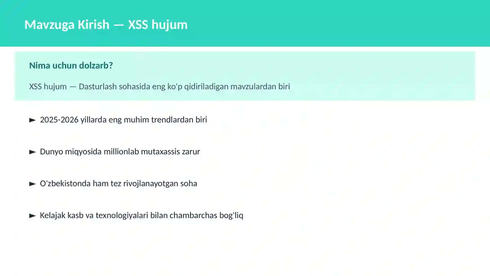 XSS hujum 2