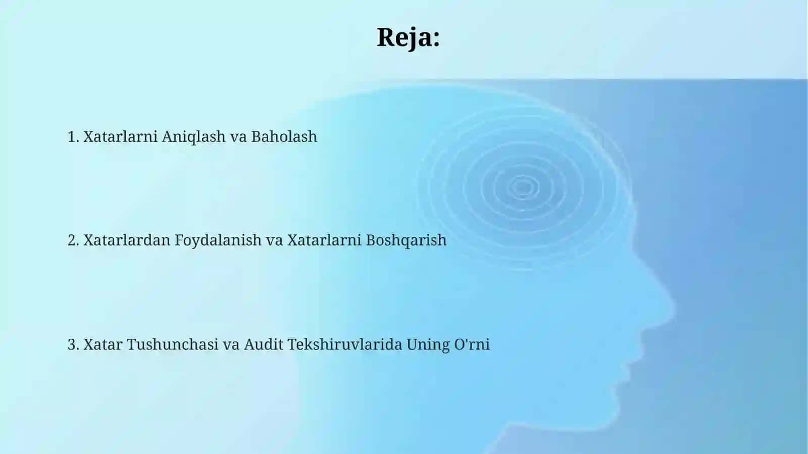 Auditorlik tekshiruvidagi risk tushunchasi 2