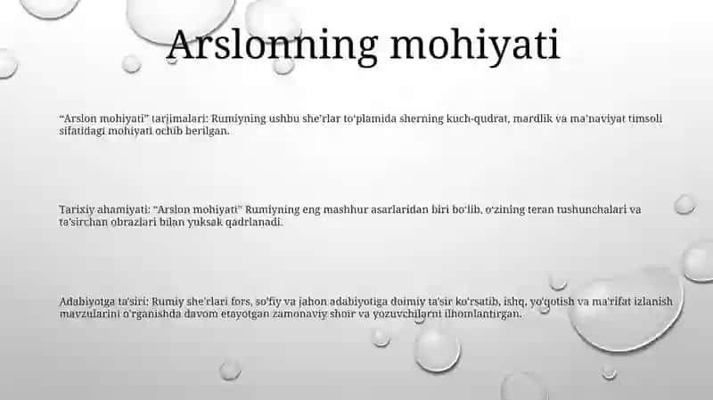 Arslon mohiyati 2