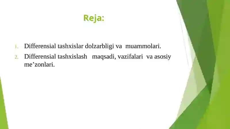 Nutqiy rivojlanishning xilma-xil tipologik buzilish variantlarini differensial tashxislash maqsadi va vazifalari 2