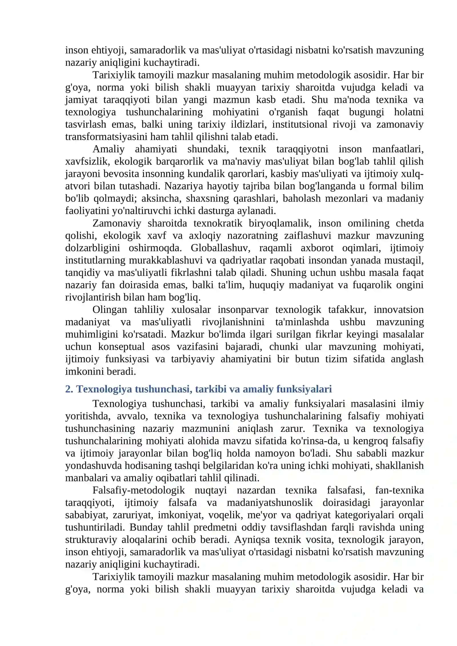 Texnika va texnologiya Tushunchalarining Mohiyati 2