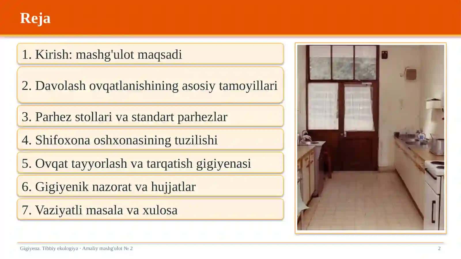 Gigiyena. Tibbiy ekologiya · Amaliy mashg'ulot № 2 2