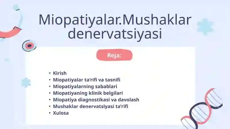 Miopatiyalar va Mushaklar Denervatsiyasi 2