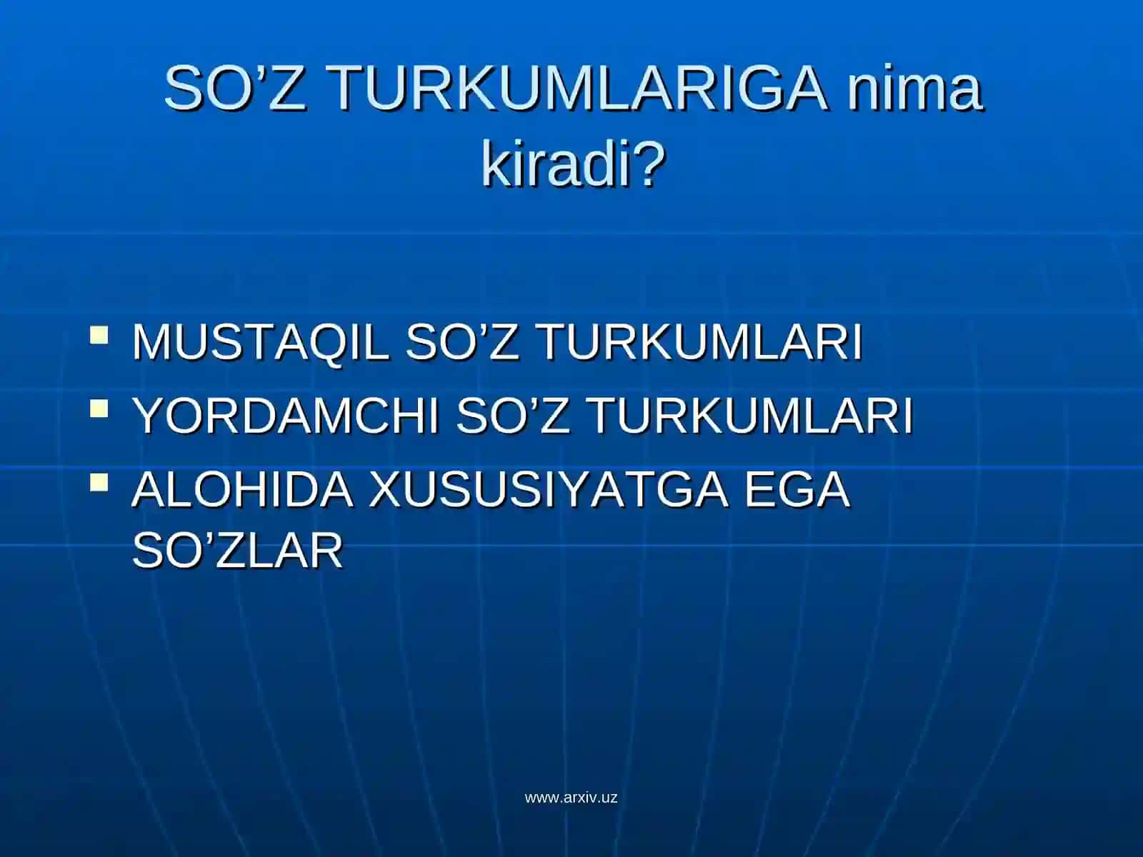 SO’Z TURKUMLARI 2