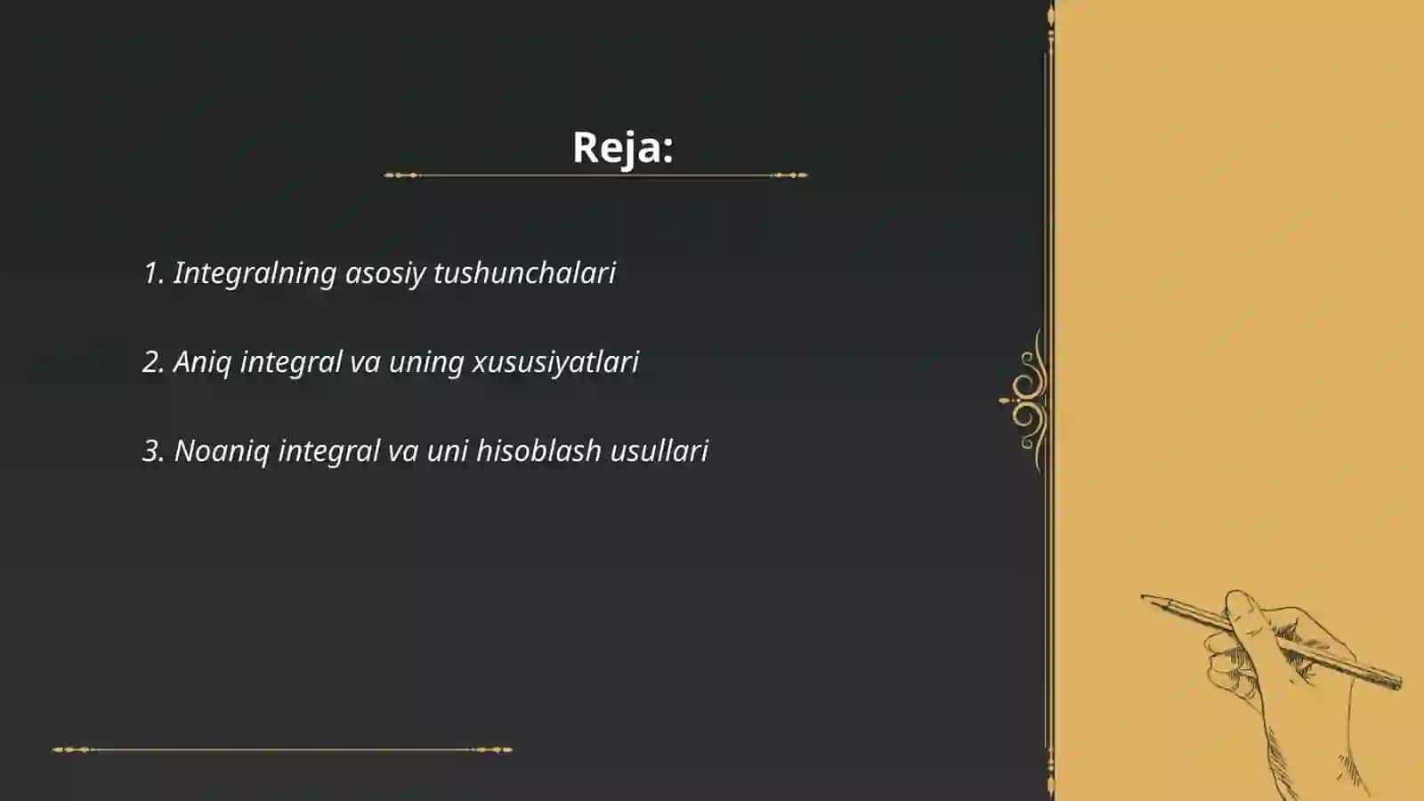 Integral usuli va uni tahlilda qoʻllanilishi 2