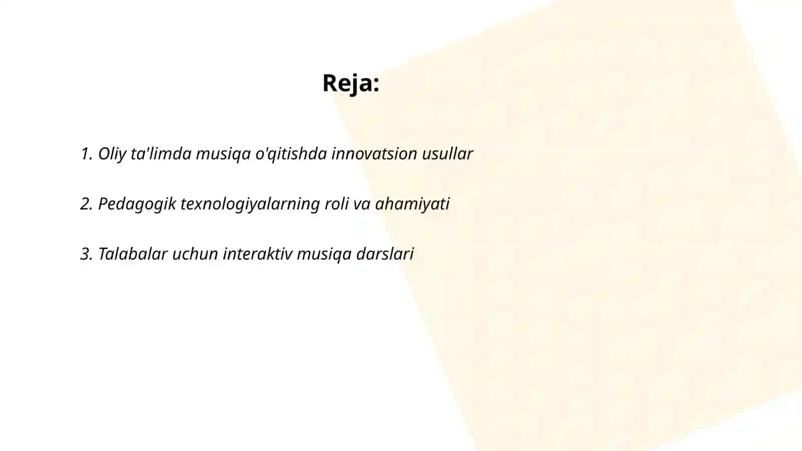 Oliy ta'limda musiqa o'qiyishning yangi xaminaviy pedagogik texnologiyalari 2