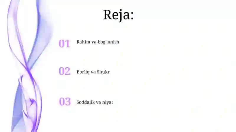 Soddalik va niyat 2