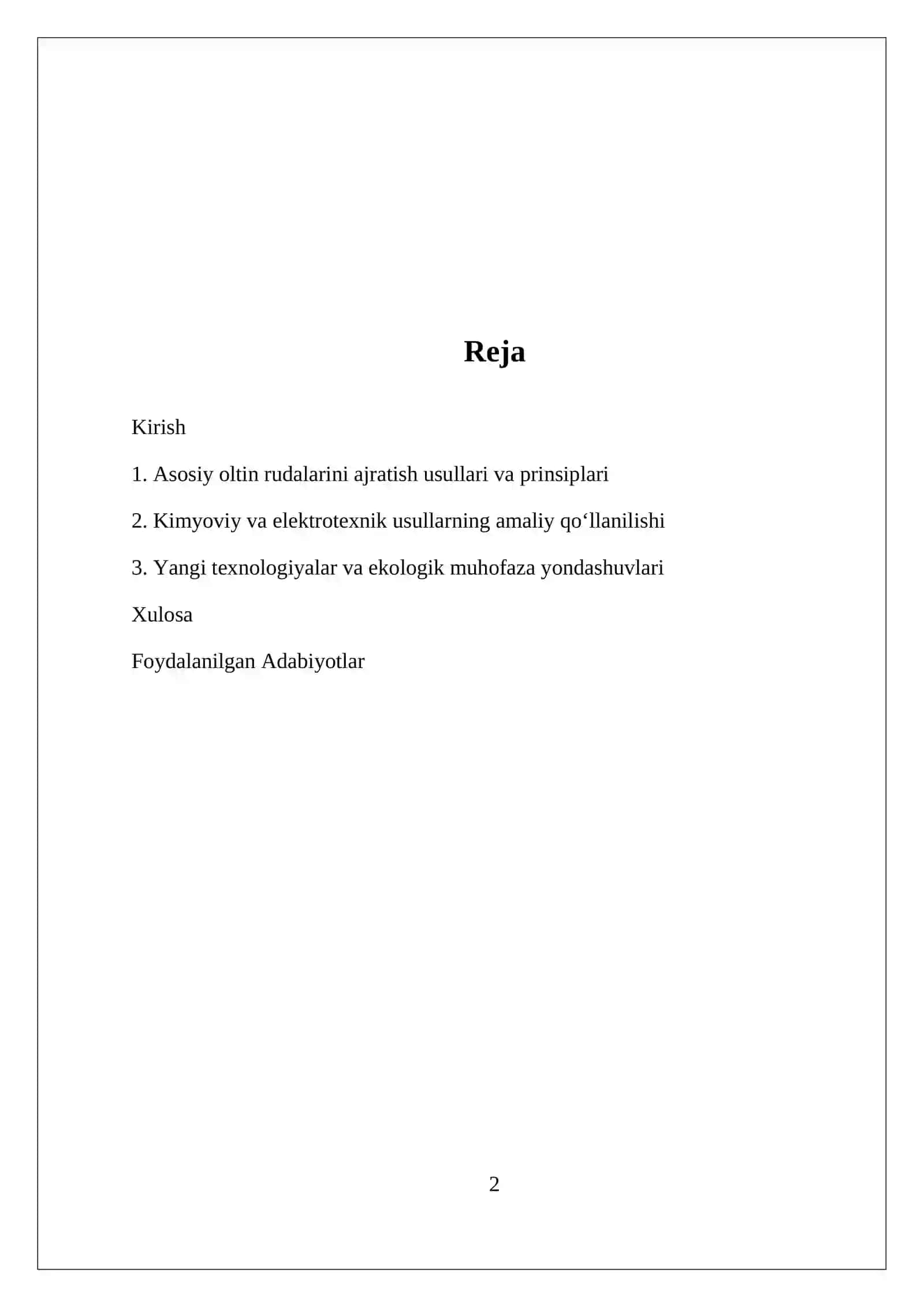 Oltin Rudalarini Sianlash Jarayoni 2