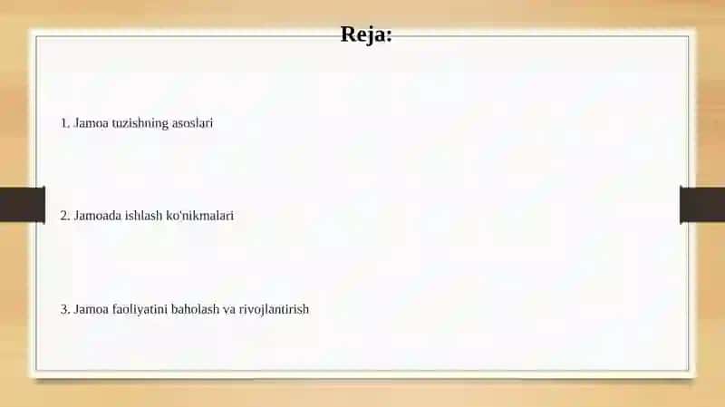 Jamoa tuzishning asoslari 2