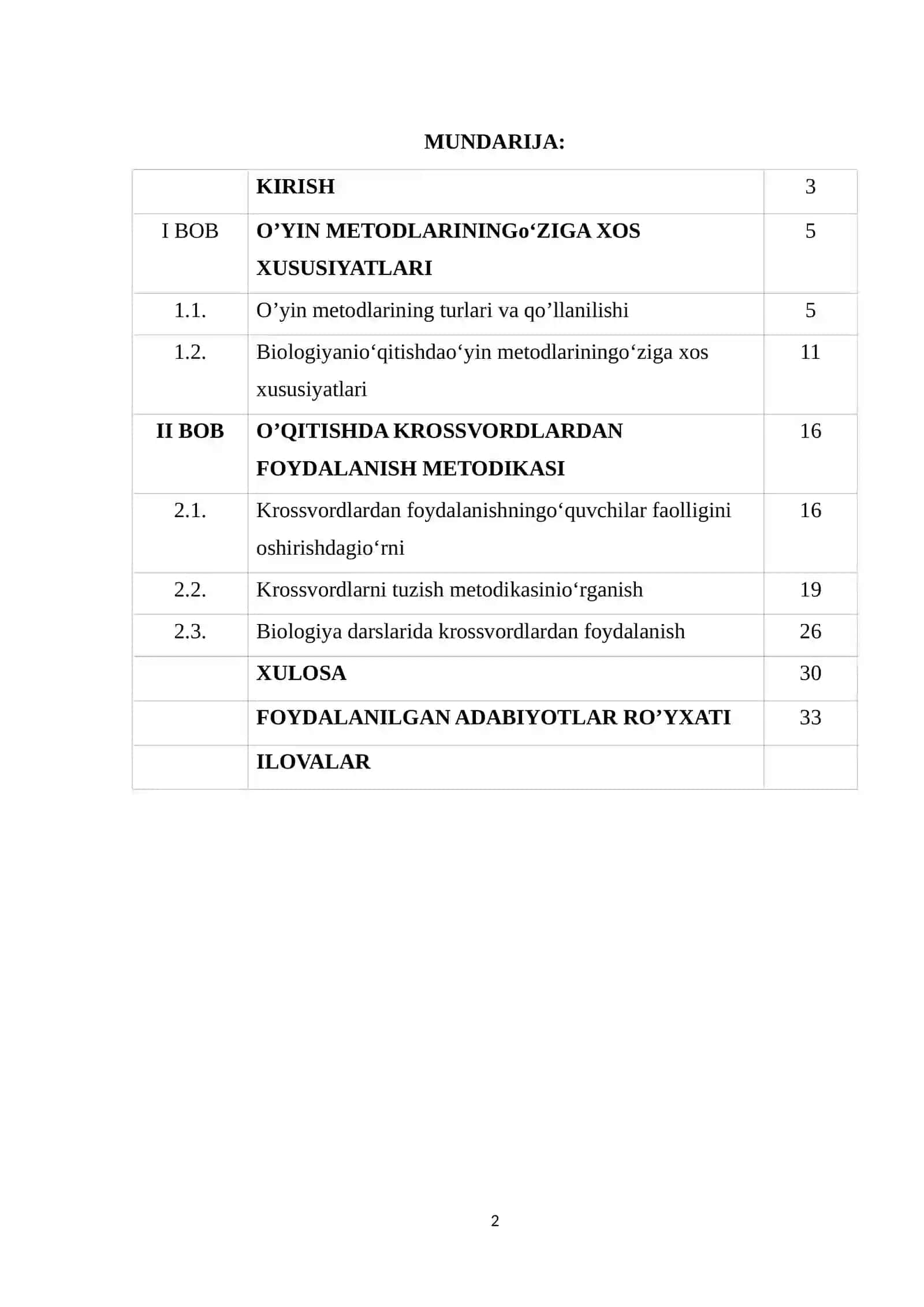 Biologiya Fani - Krossvordlar va Ulardan Foydalanish 2