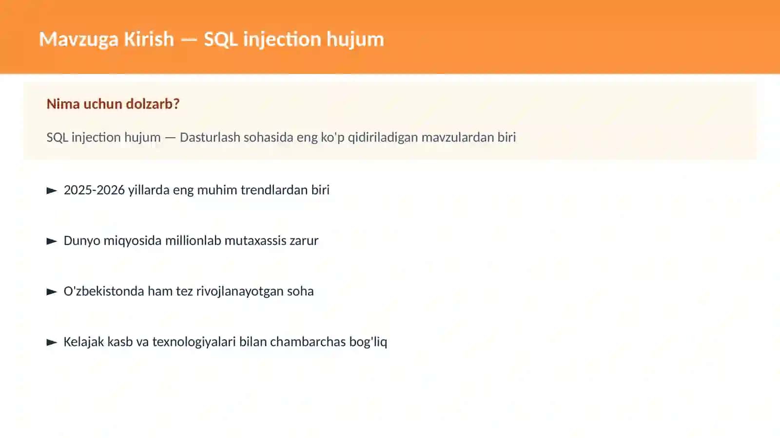SQL injection hujum 2