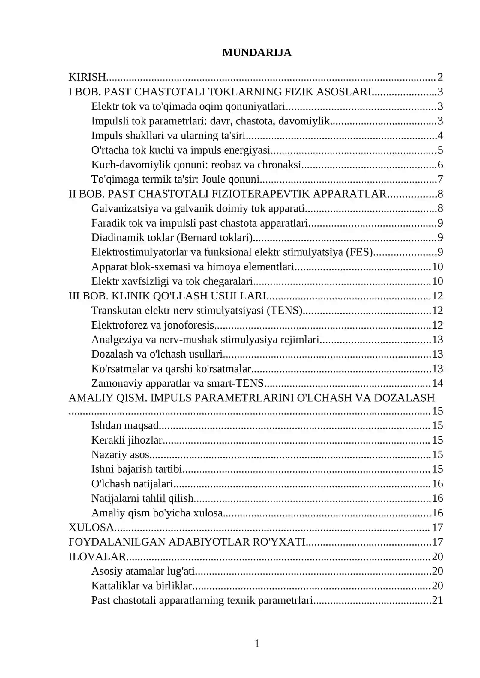 Elektron stimulyatorlar. Past chastotali fizioterapevtik elektron apparatlar 2
