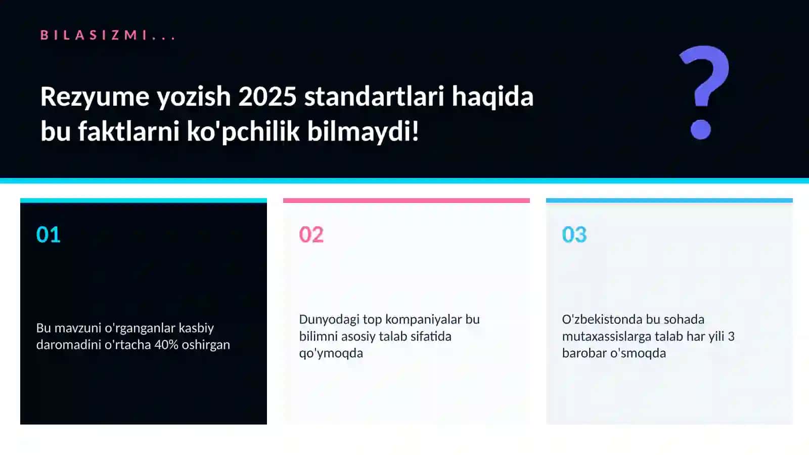 Rezyume yozish 2025 standartlari 2