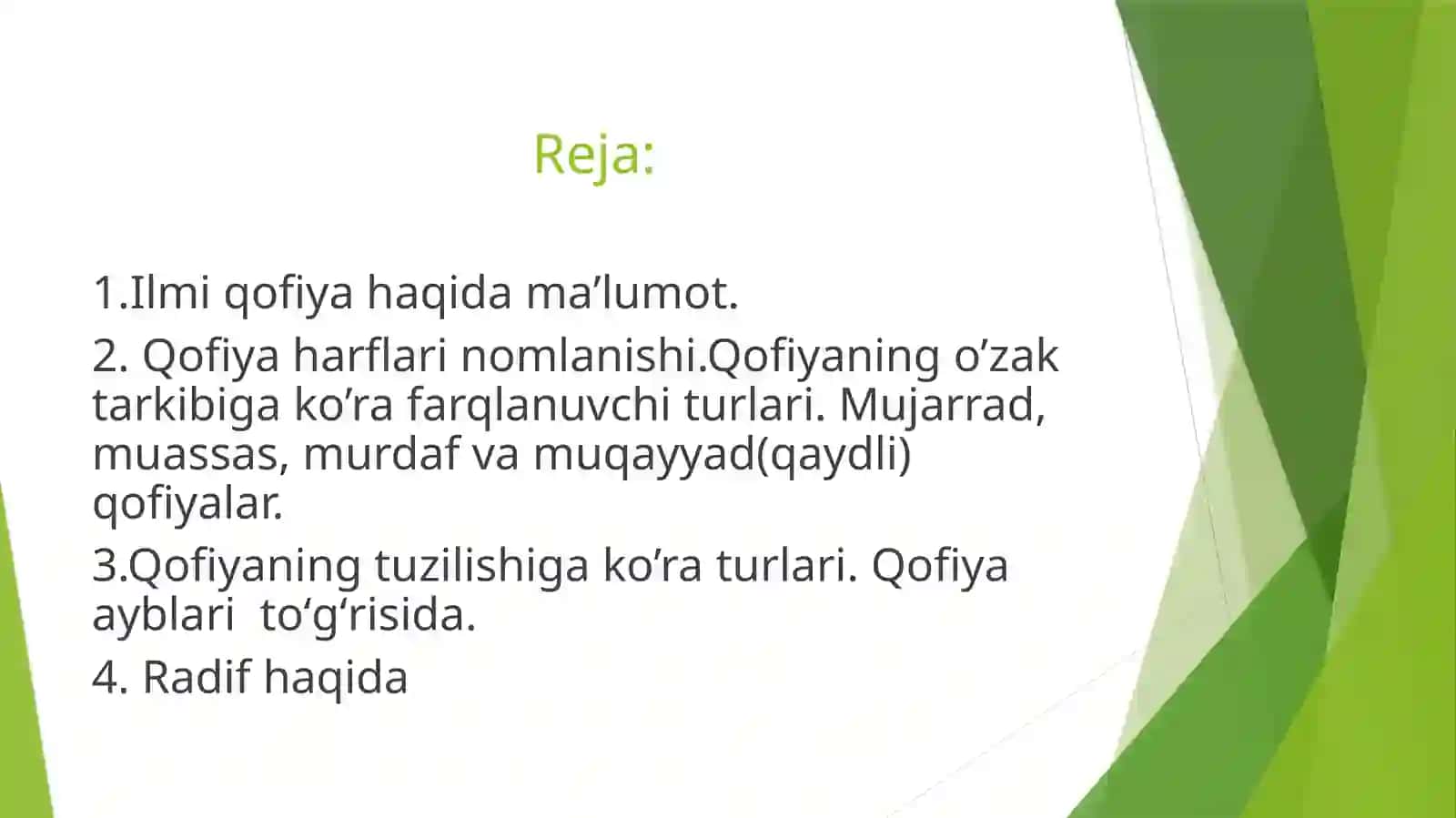 BADIIY MATN TAHLILIDA  MUMTOZ QOFIYA VA RADIFNING OʻRNI 2