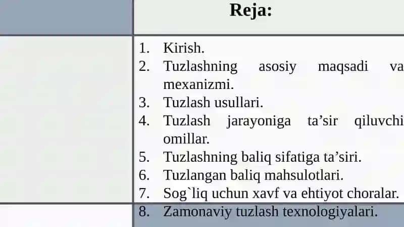 Baliqlarni tuzlash texnologiyasi 2