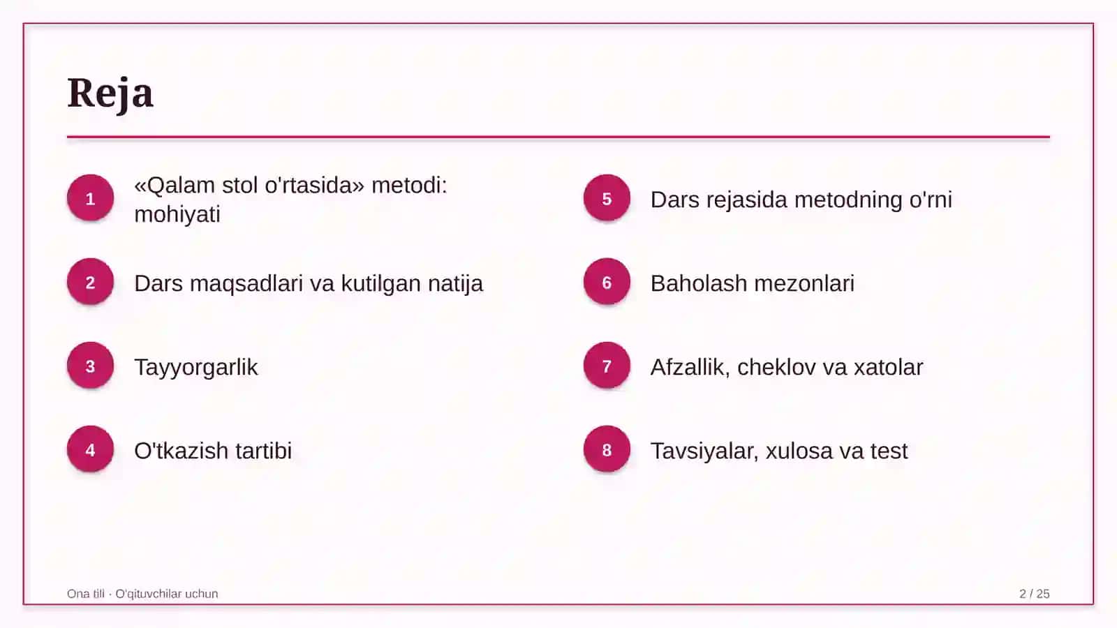 ona tili darslarida qalam stol o'rtasida metodidan foydalanish 6188 2