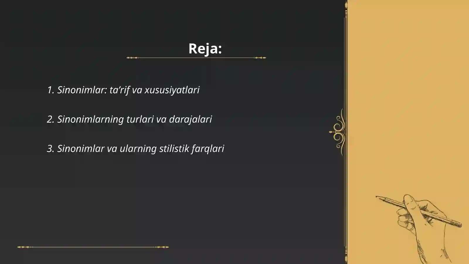 Sinonimlar: taʼrif va xususiyatlari 2