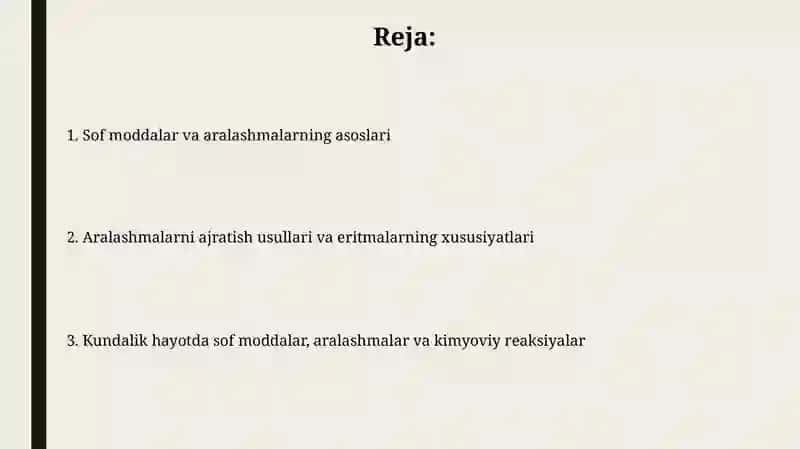 Sof modda va aralashmalar 2