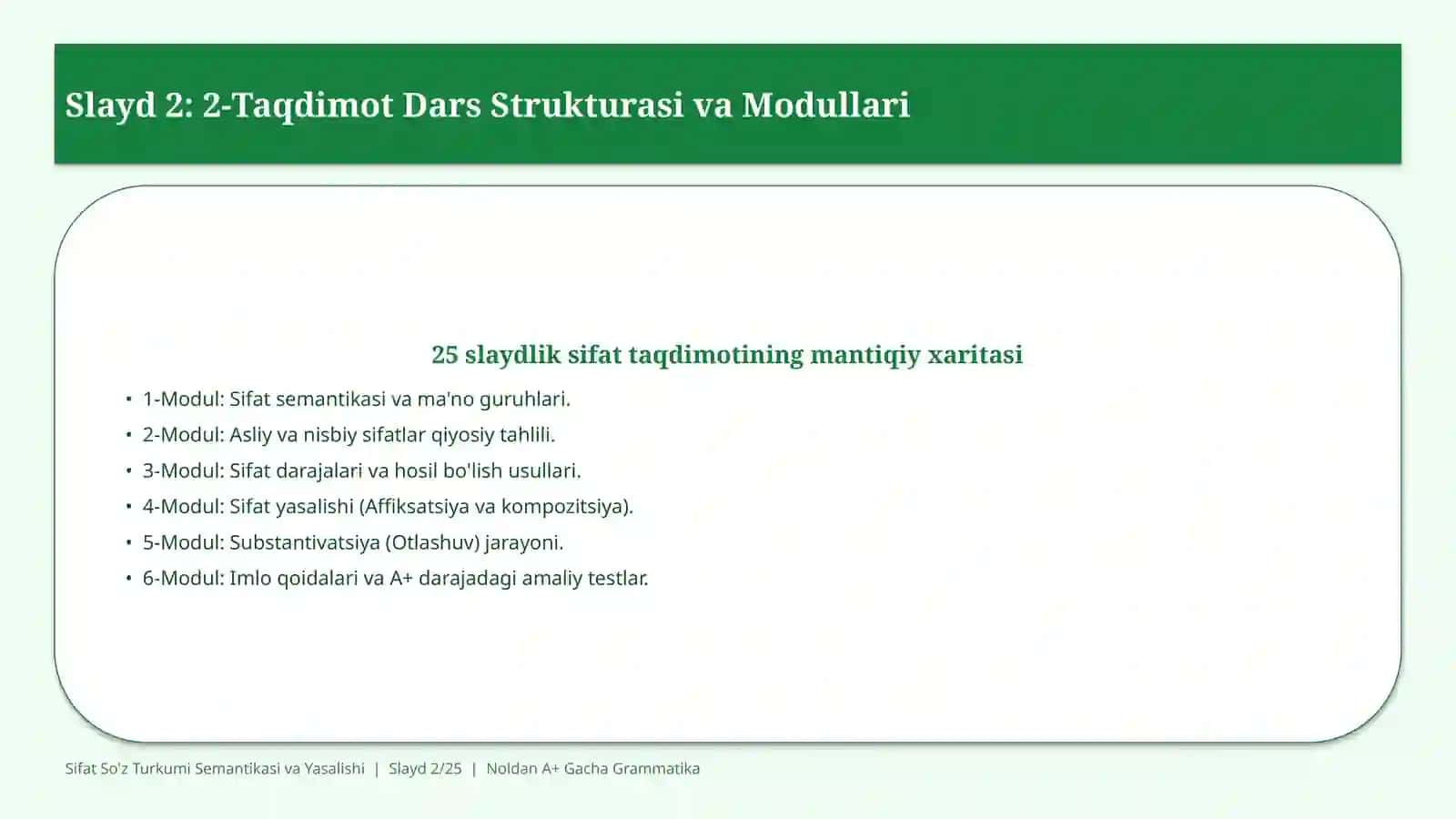 Sifat So'z Turkumi Semantikasi va Yasalishi 2