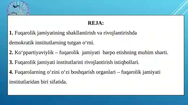 Ўзбекистонда фуқаролик жамияти институтлари ва маҳаллий ўз-ўзини бошқариш 2
