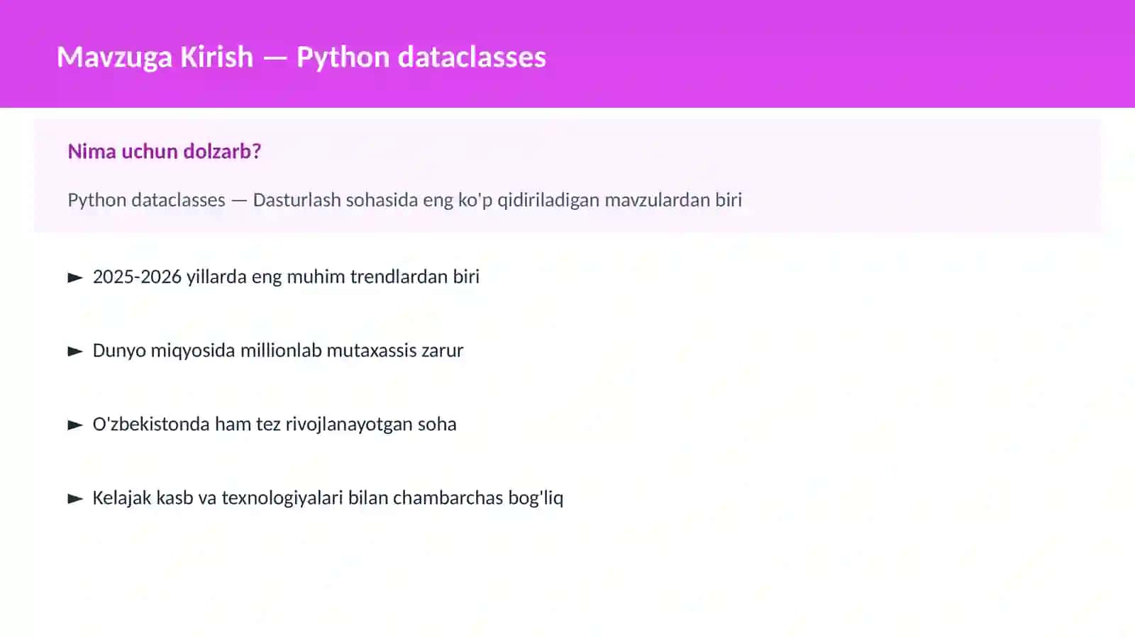 DASTURLASH | PYTHON DASTURLASH 2