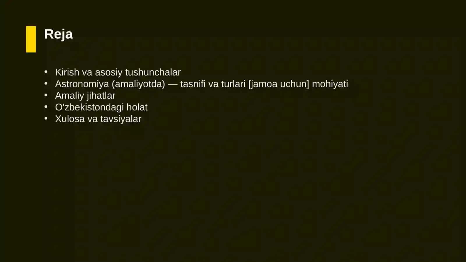 Astronomiya (amaliyotda) — tasnifi va turlari [jamoa uchun] 2