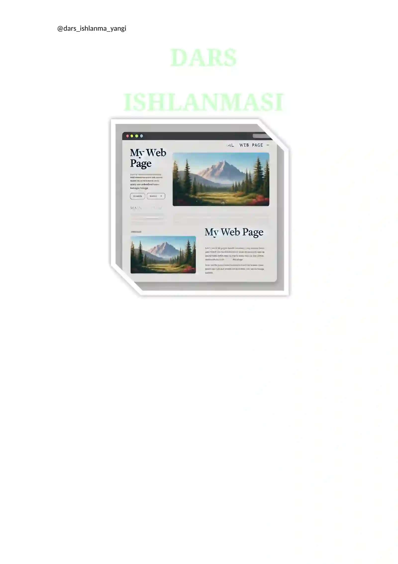 DARS ISHLANMASI 8-sinf Informatika fanidan "Web-sahifaga tasvir kiritish" mavzusida ochiq dars ishlanmasi 2
